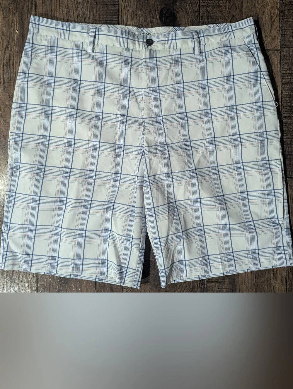Men's IZOD Perform X Golf Blue & Red Striped Shorts Sz 40 ~ 6 Pockets 100% Poly